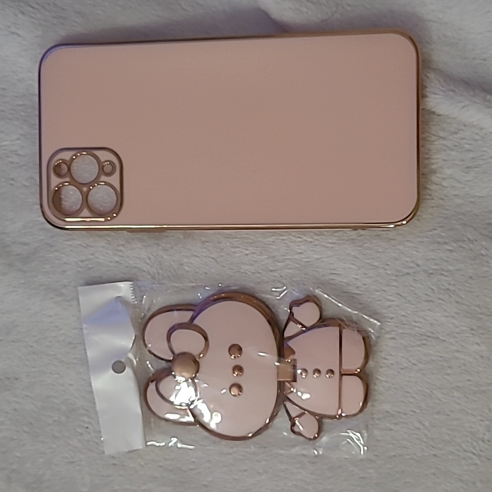 Iphone 11 Pro max Case Cute Hidden Rabbit Bunny Mirror Kickstand - Picture 1 of 4